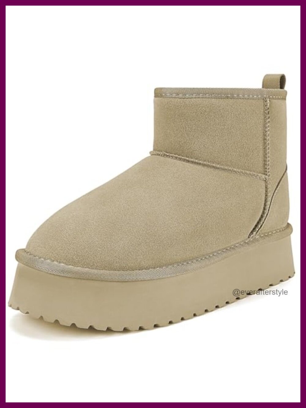 Suede Winter Snow Boots Faux Fur Lined Platform Non-Slip Ankle Booties